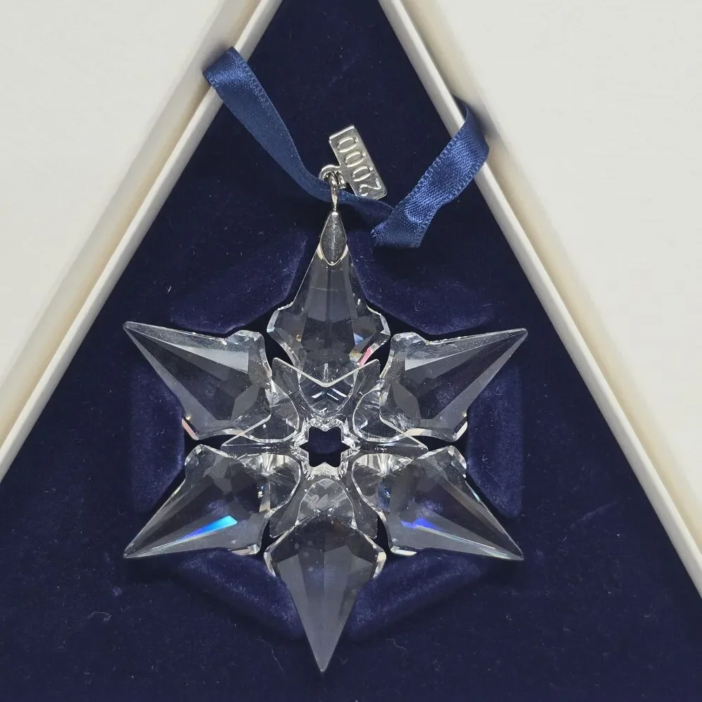 Swarovski Crystal 2000 Annual Christmas Snowflake Star Large Ornament With Box